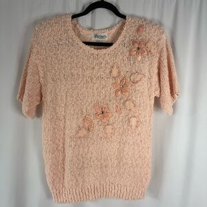 VTG Partners chunky knit pink appliqués sweater grama core Size:S